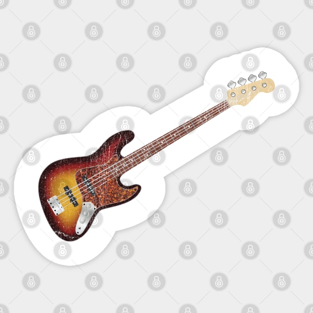 Vintage Faded Tobacco Sunburst Electric J-Bass Sticker by Vector Deluxe